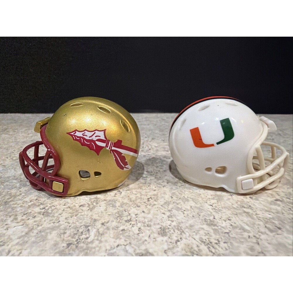 Miami Hurricanes and Florida State Mini Helmet 2” Riddell Pocket Pro  2013